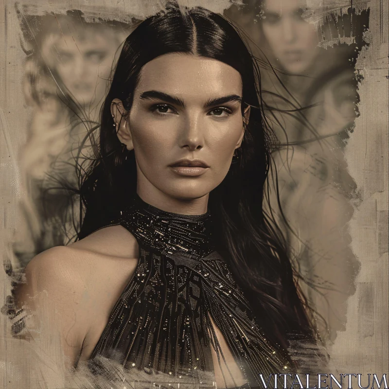 AI ART Kendall Jenner's Stunning Fashion Portrait