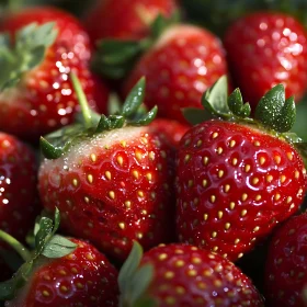 Ripe Strawberries in a Sunny Arrangement