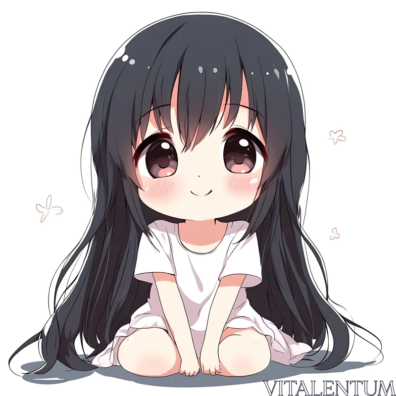 Kawaii Chibi Girl Illustration AI Image