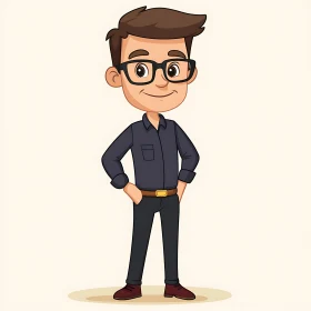 Confident Cartoon Character Illustration