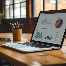 Laptop Displaying Business Data