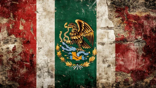 Vintage Mexican Flag Texture