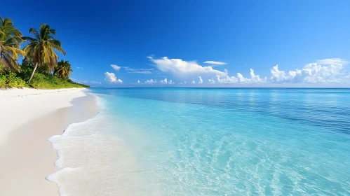 Tranquil Beach Scene with Turquoise Waters