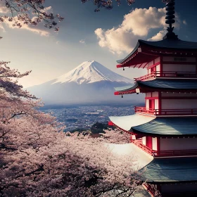 Pagoda View of Mount Fuji