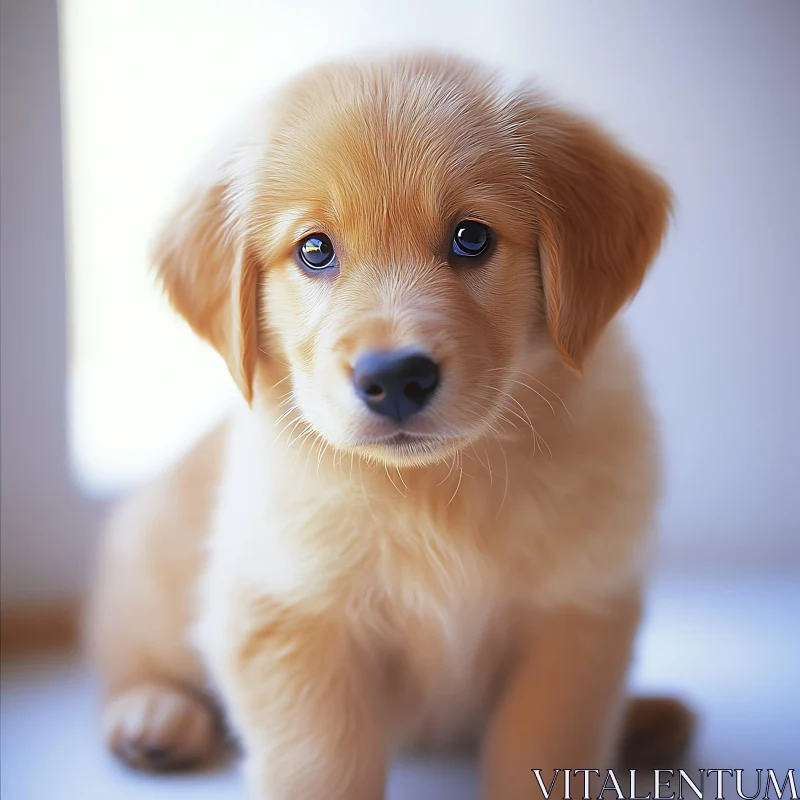 Cute Golden Retriever Puppy AI Image