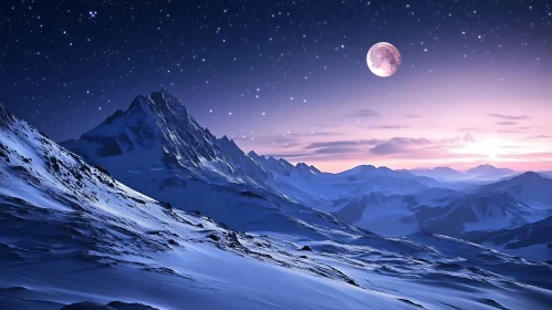 Starry Night Over the Snow Mountains