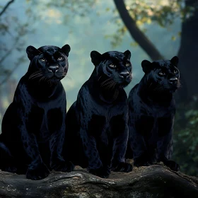 Panthers on a Log