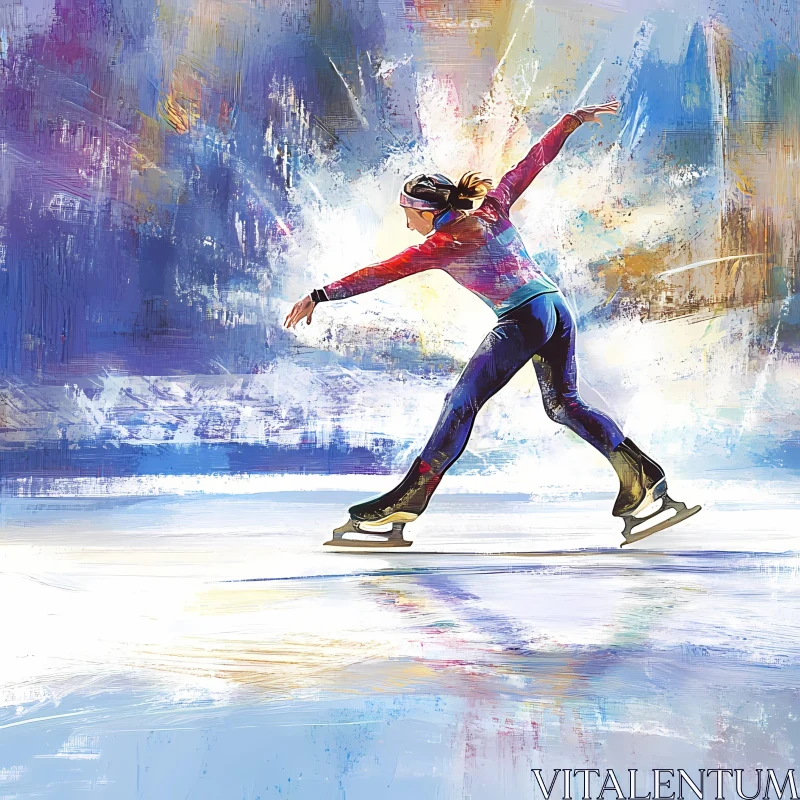 Graceful Figure Skater in Artistic Expression AI Generated Picture AI Image