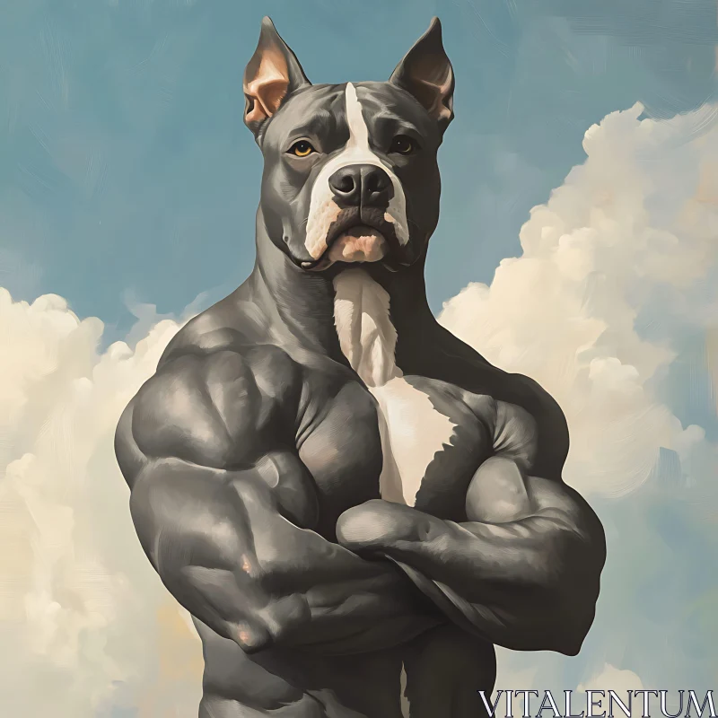 Anthropomorphic Muscular Dog AI Image