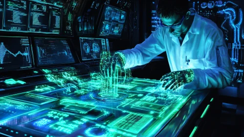 High-Tech Holographic Research Station