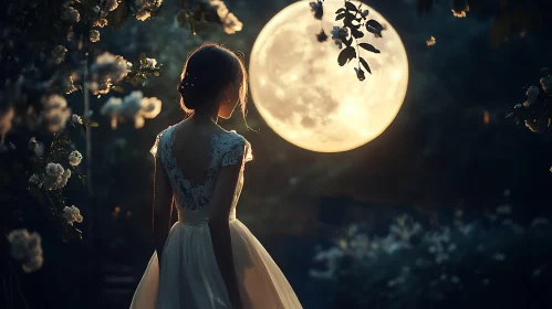 Lunar Serenade: A Woman's Night Dream