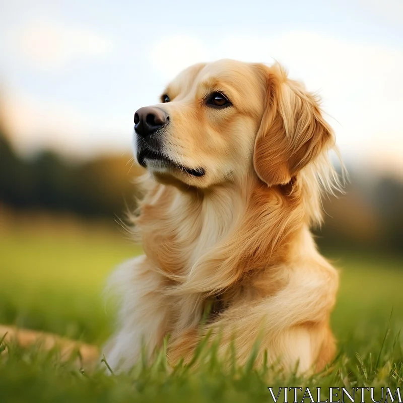 Golden Retriever in Nature AI Image