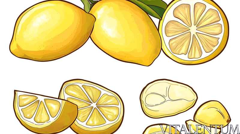 Citrus Burst: A Lemon Still Life AI Image