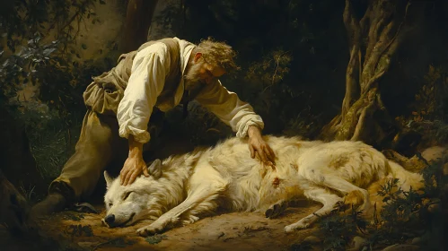 Man's Touch: A Wolf's Serenity