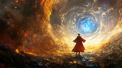 Figure at the Edge of a Space Vortex