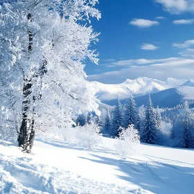 Winter Scenery with Snow Covered Trees