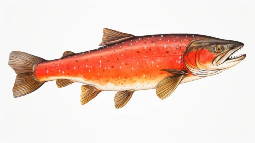 Editorial Illustration of a Large Freshwater Rainbow Trout