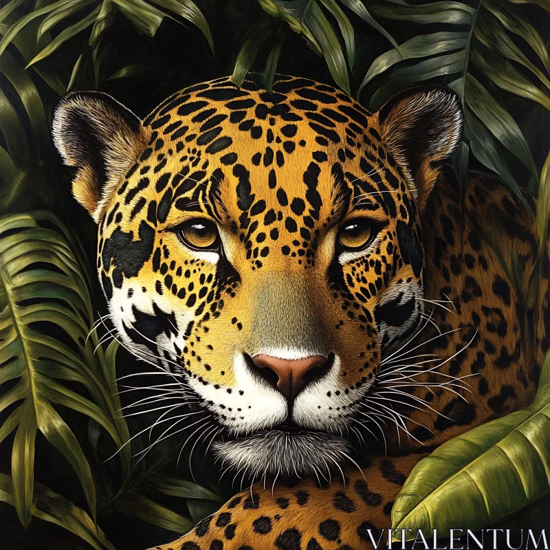 AI ART Hidden Jaguar in Greenery