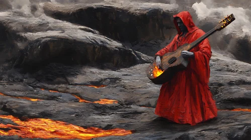 Lava Guitarist: A Fiery Performance Artwork