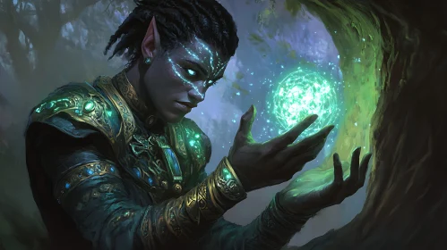 Elf Holding Magical Orb