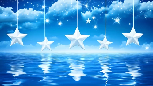 Celestial Star Reflections on Calm Waters