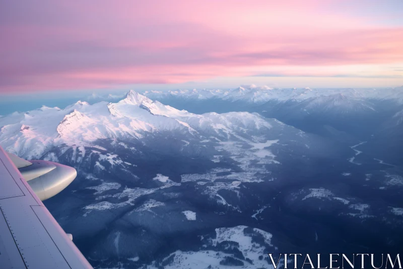 Aerial View of Mountains and Sky AI Image