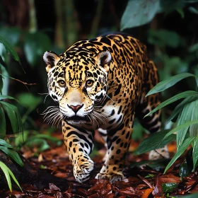 Portrait of a Jaguar in the Forest