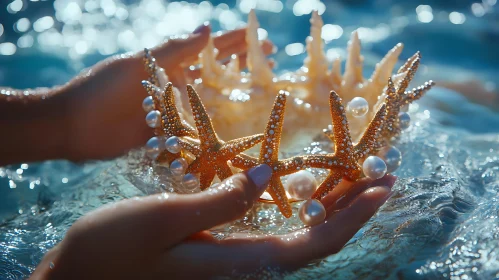 Ocean Crown: Starfish and Pearl Tiara