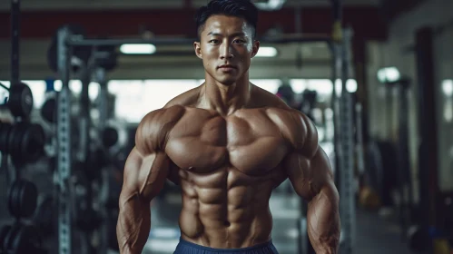 Fitness Model Displaying Muscle Definition