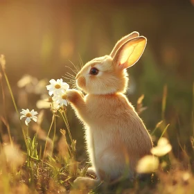 Rabbit with Flowers