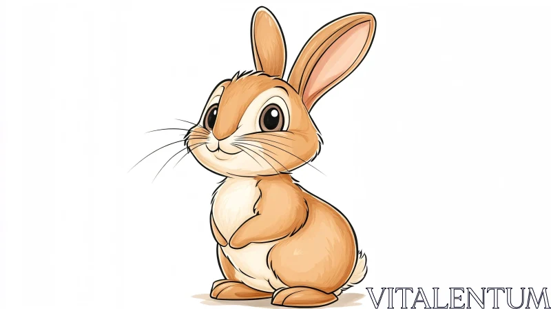 AI ART Charming Brown Bunny Cartoon Image