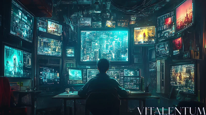 AI ART Hacker's Den: A Cyberpunk Vision