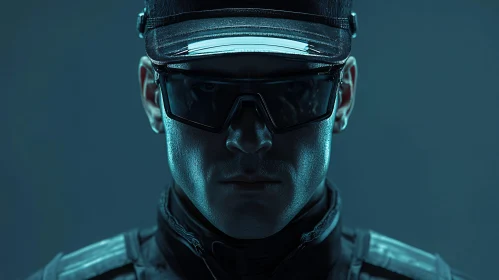 Intense Cyborg with Sunglasses