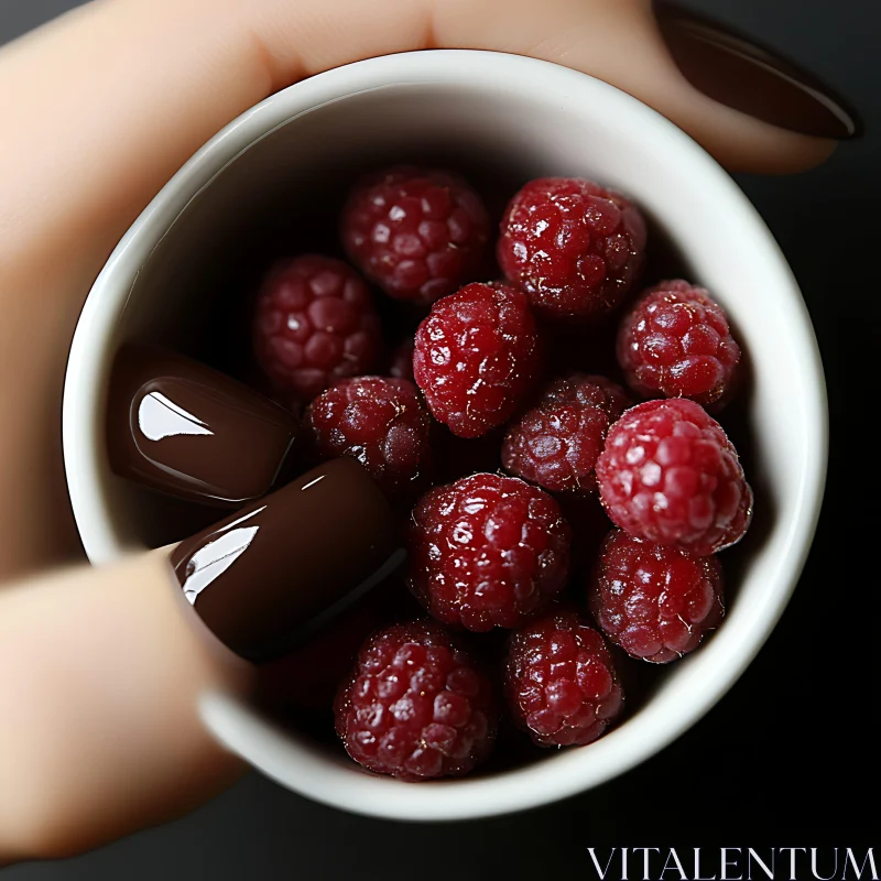 Crimson Berries and Chocolate Nails AI Image