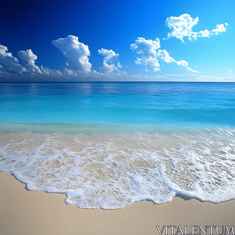 AI ART Coastal Serenity: Beach and Sky