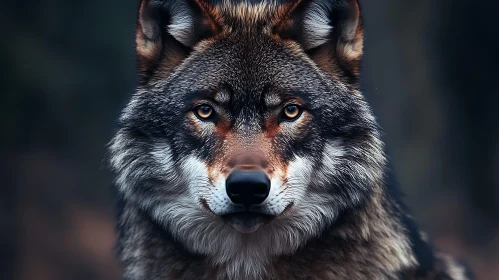 Close-Up of a Wolf's Face