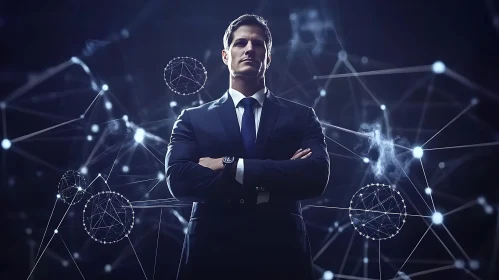 Man in Suit with Tech Connections
