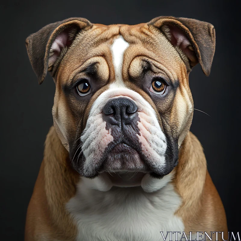 AI ART Expressive Bulldog with Wrinkled Face