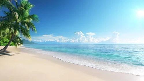 Idyllic Beach Scene with Turquoise Water