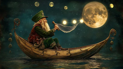 Whimsical Moon Fishing Adventure