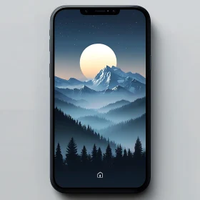Mystical Mountain View on Mobile Screen