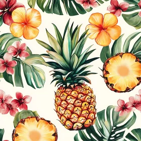 Exotic Fruits and Floral Watercolor Design