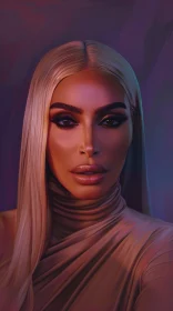 Elegant Kim Kardashian Portrait