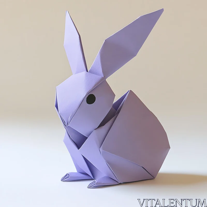 Geometric Paper Rabbit Sculpture AI Image