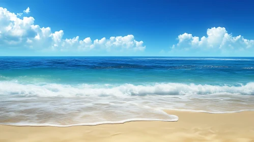 Peaceful Ocean View with Blue Sky