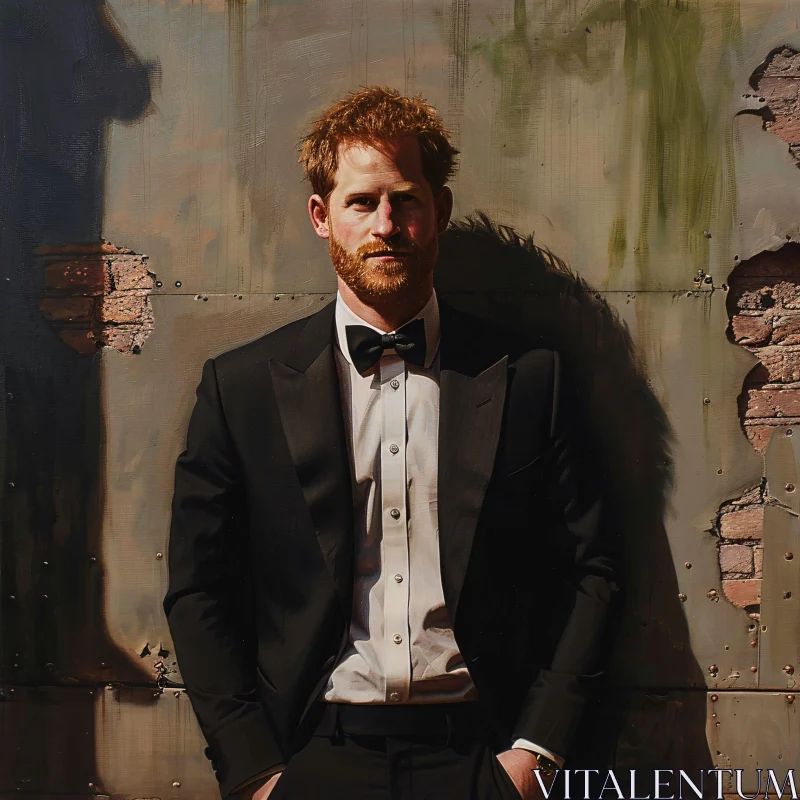 Prince Harry in Formal Attire AI Image