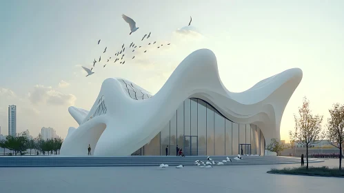 Avant-Garde Curved White Building