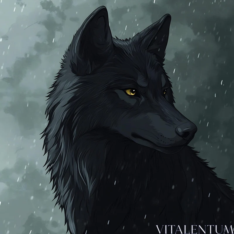 AI ART Wolf in the Storm