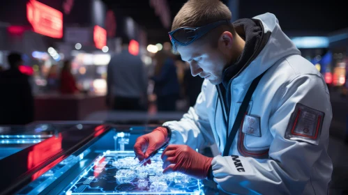 Interactive Technology Exhibit with LED Lighting and Mechanical Realism