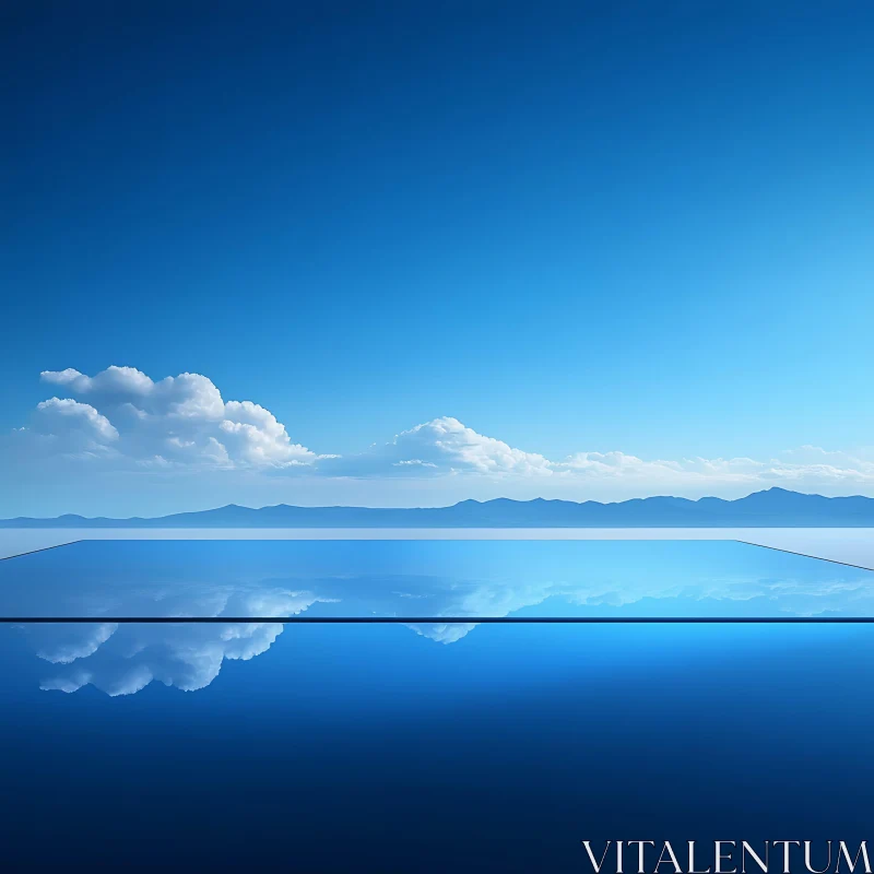 Tranquil Sky and Water Reflection Art AI Image